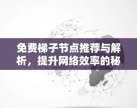 免费梯子节点推荐与解析,提升网络效率的秘密武器 免费梯子节点推荐与解析,提升网络效率的秘密武器