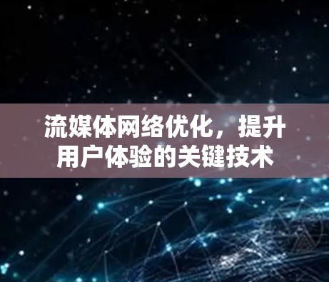 流媒体网络优化,提升用户体验的关键技术