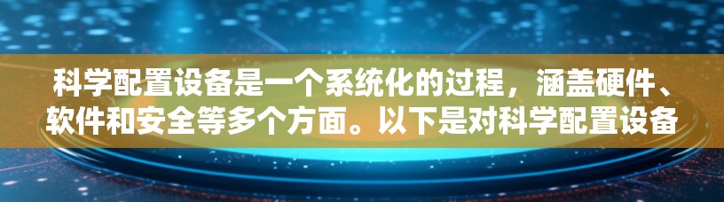 科学配置设备是一个系统化的过程，涵盖硬件、软件和安全等多个方面。以下是对科学配置设备的分步指南，帮助您优化设备性能和用户体验