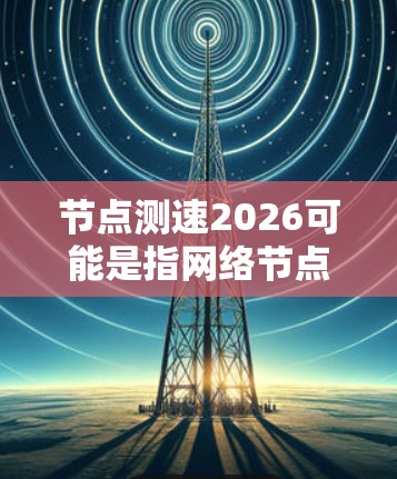 节点测速2026可能是指网络节点测速的某种未来预测或发展趋势,但目前没有具体的信息表明这是一个特定的项目、技术或标准 节点测速2026可能是指网络节点测速的某种未来预测或发展趋势,但目前没有具体的信息表明这是一个特定的项目、技术或标准
