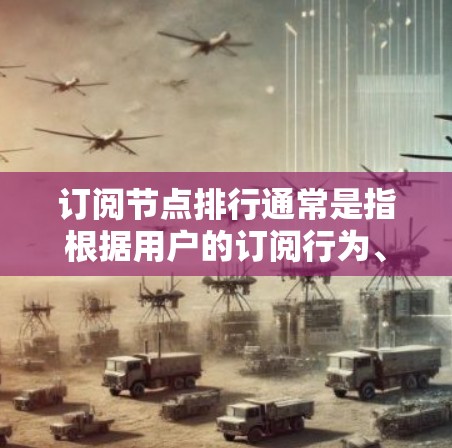 订阅节点排行通常是指根据用户的订阅行为、偏好或互动数据对内容进行排序，确保推荐的内容更加符合用户需求。以下是一些常见的订阅节点排行方式和建议